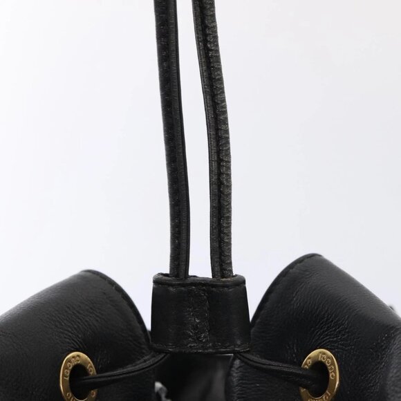 GUCCI Bamboo Backpack Leather Black Gold 003 main image 6
